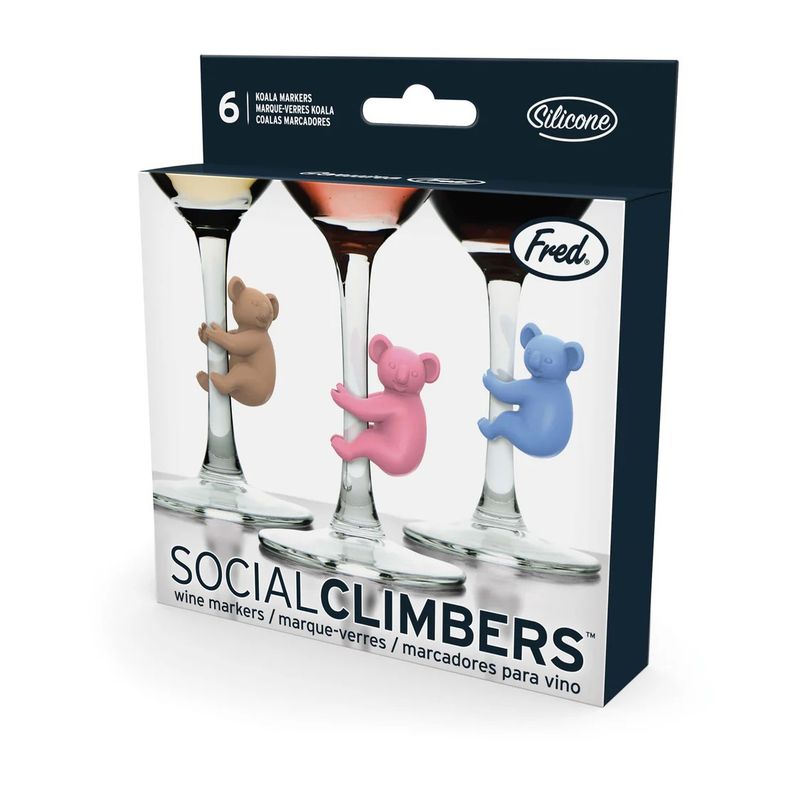 Koala Wine Markers 6pcs set Multi Coloured