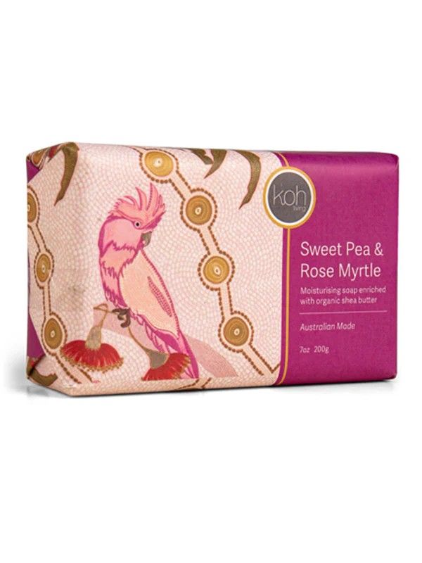Soap - Aboriginal artwork, Scent: Sweet Pea &amp; Rose Myrtle