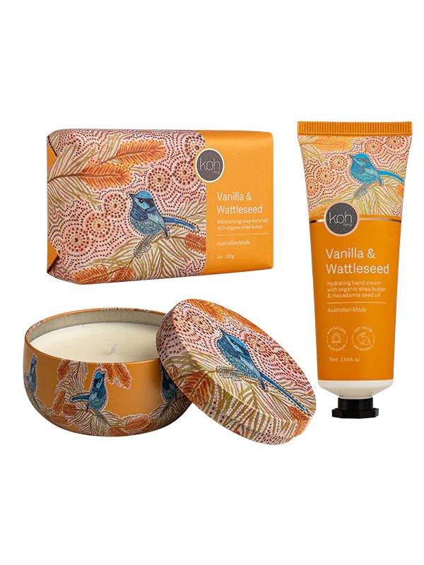Body Gift Set - Aboriginal artwork, Scent: Vanilla &amp; Wattleseed