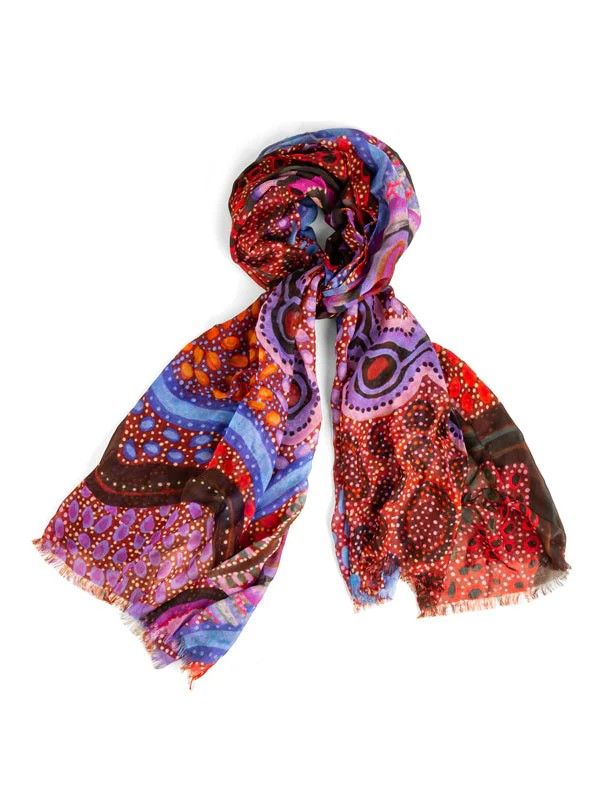 Scarf- Rectangle Aboriginal artwork assorted design, Name: Our Country