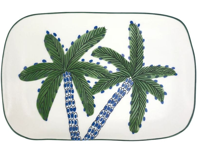 Plate Rectangle - Coconut Bay White Palm