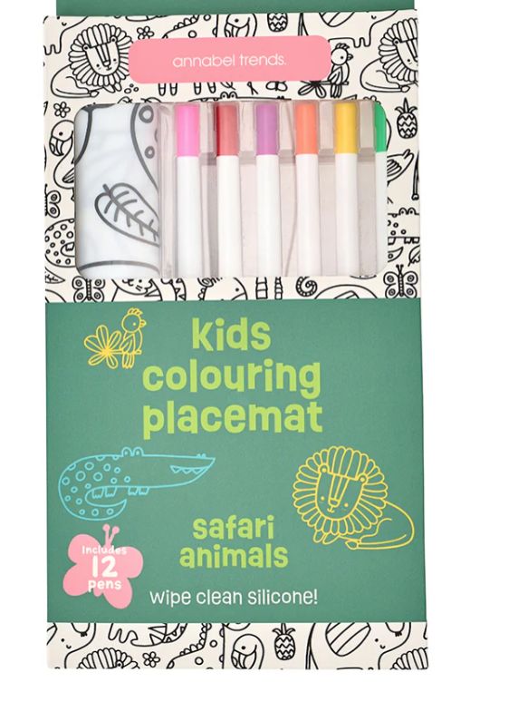 Colouring Mat Childrens - Silicone, Animal: Safari Animals