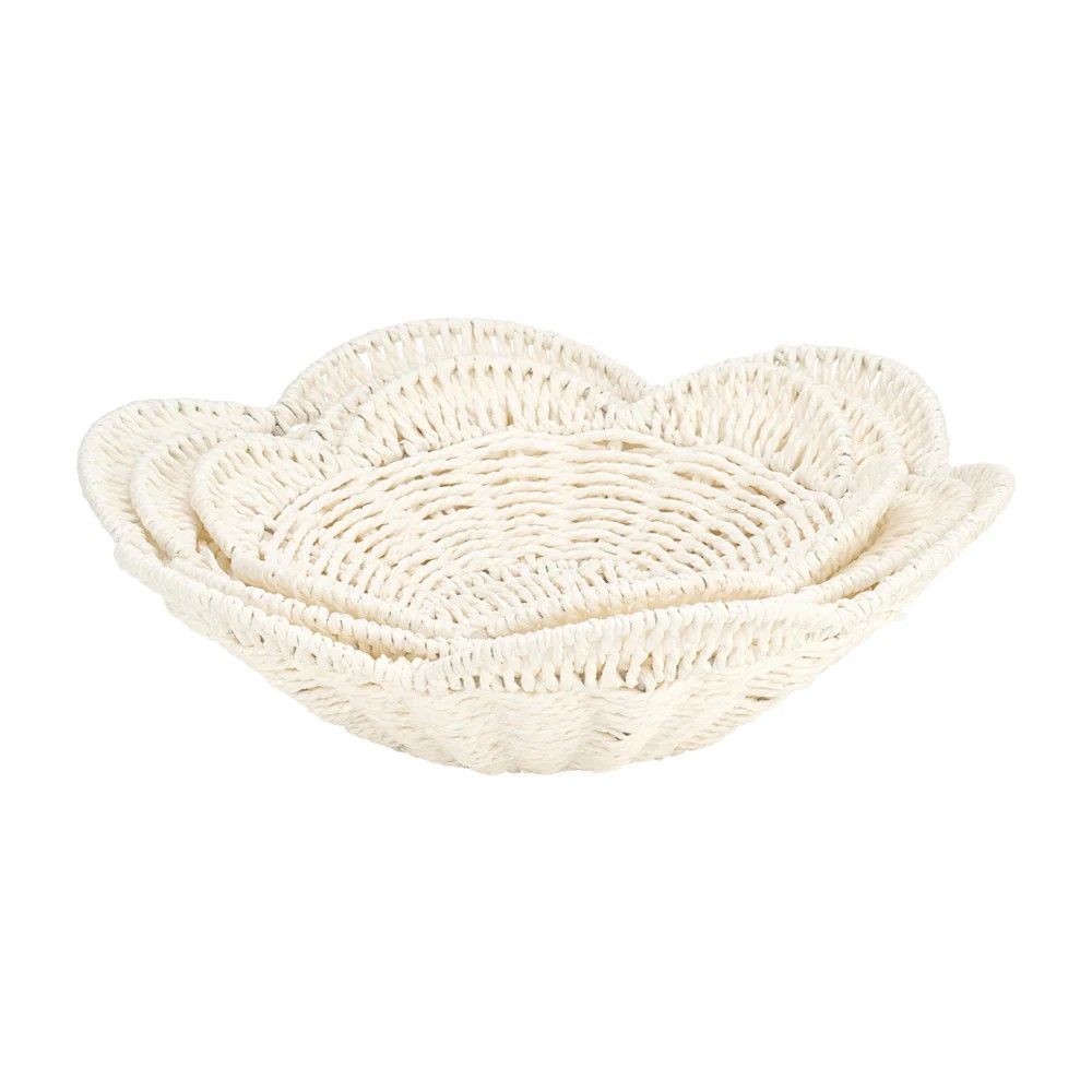 Papier Woven Bowl 3pc set - White
