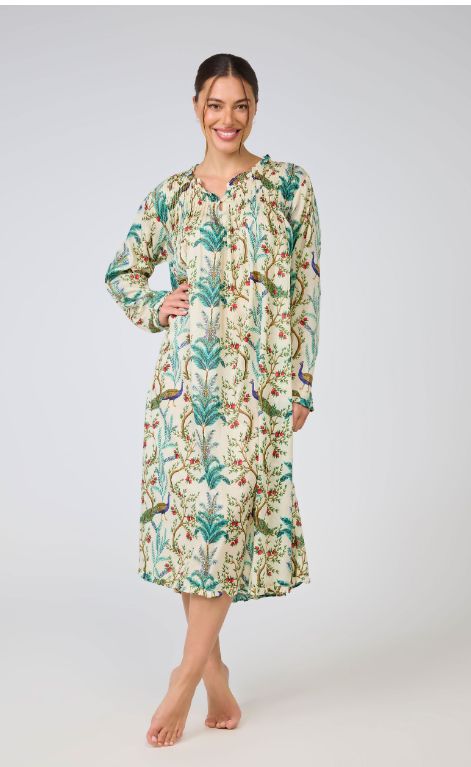Nightwear - LONG Sleeve Peacock Palm, Size: XS