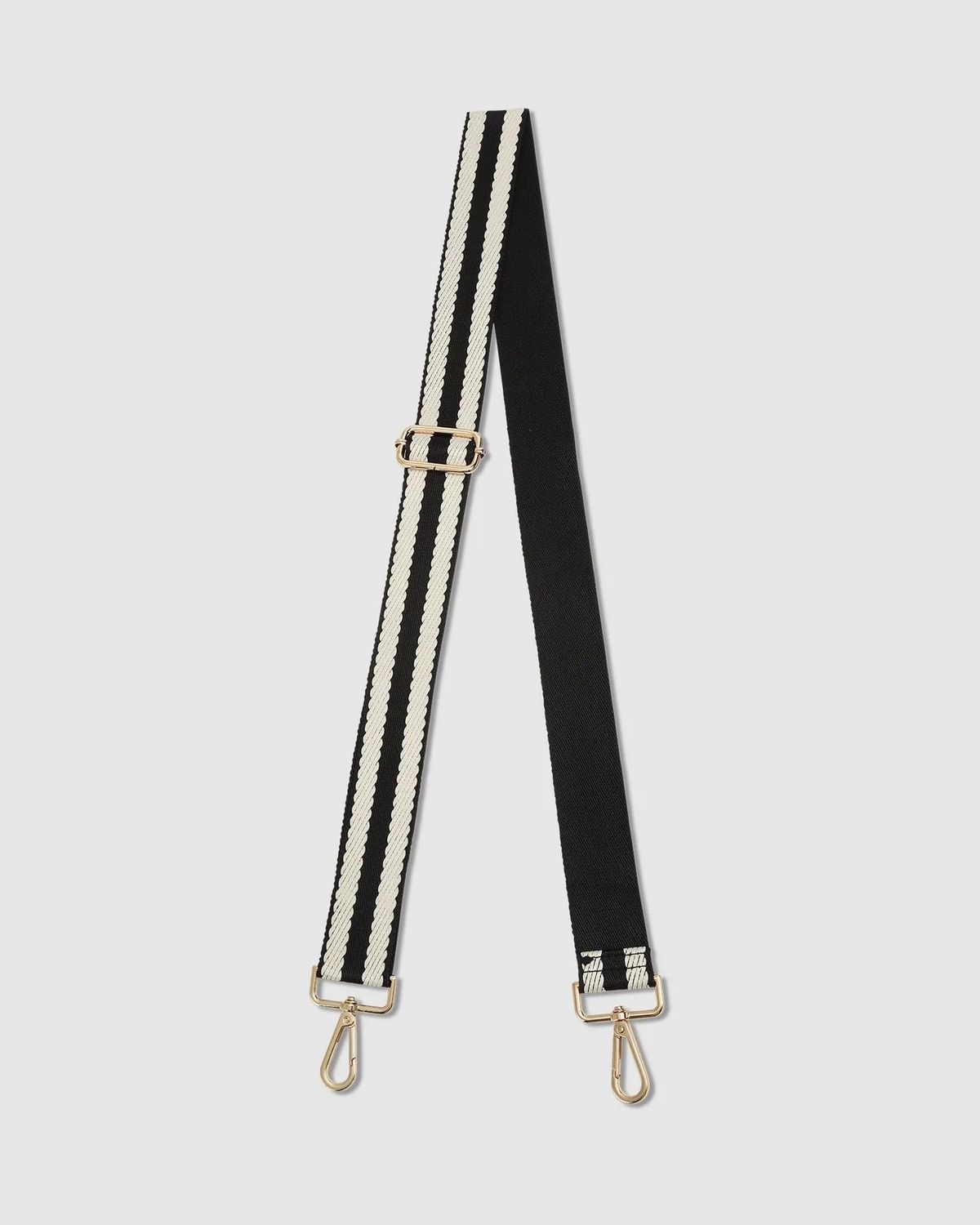Bag Strap - Stripe Webbing - Louenhide, Colour: Black/Black