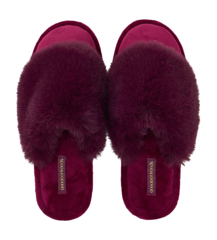 Slippers LARGE Closed Toe - Ladies Cosy Luxe, Colour: Mulberry