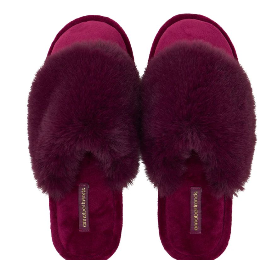 Slippers MEDIUM Closed Toe - Ladies Cosy Luxe, Colour: Mulberry, Size: Medium