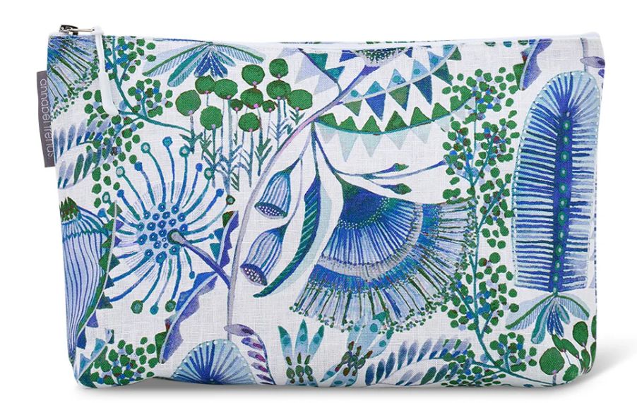 Cosmetic Bag - Linen - Large, Pattern: Bush Botanical