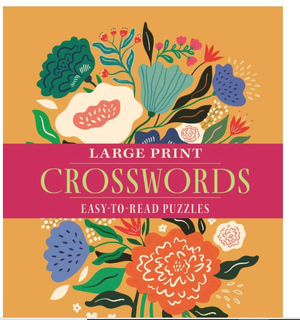 Book - Crosswords Large Print (Mustard Floral)