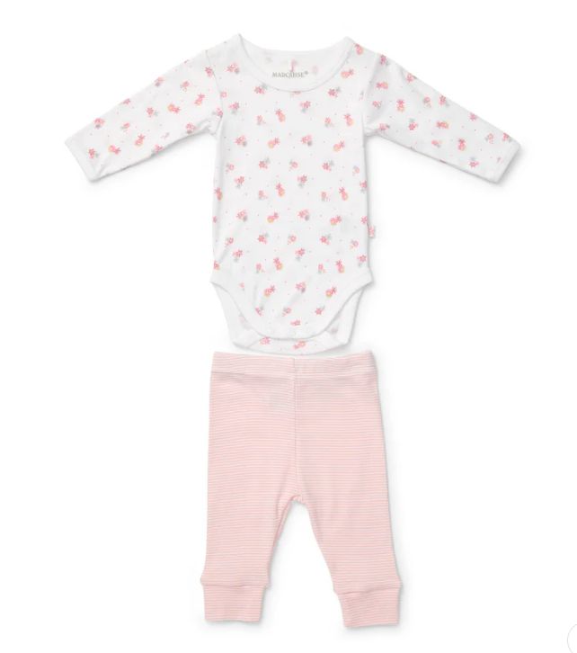 Bodysuit &amp; Leggings - Floral Bodysuit &amp; Stripe Legging Set, Size: 000
