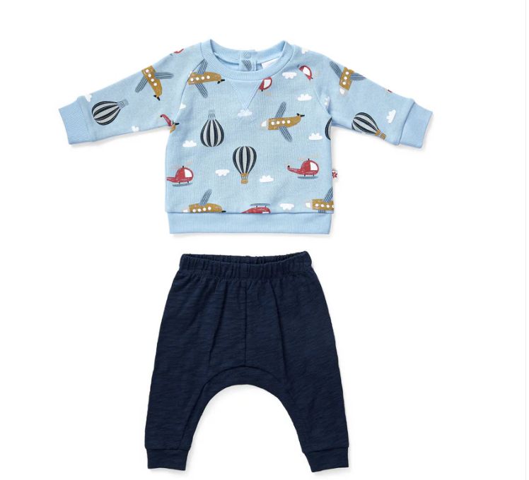 Jumper &amp; Pants Longsleeve - Take Flight Navy Print, Size: 000