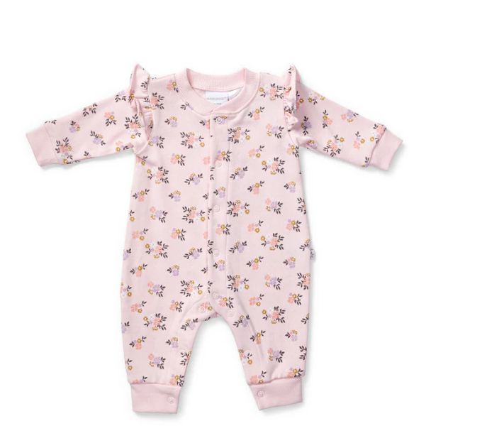 Bodysuit Longsleeve - Floral Hearts Frill Cosy all in one, Size: 000