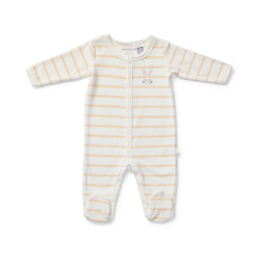 Studsuit - Longsleeve Vanilla Stripe Velour, Size: 000