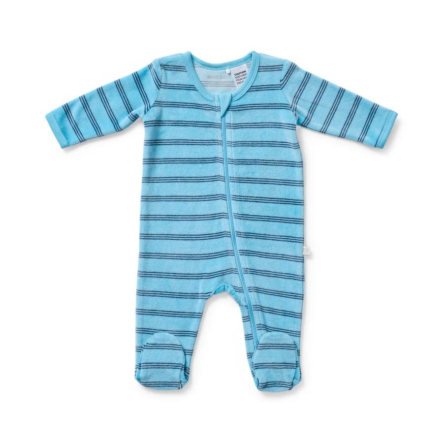 Zipsuit - Longsleeve Velour Stripe, Size: 000