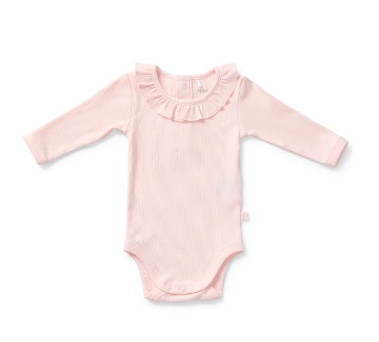 Bodysuit Pink  Long sleeve - Frill Collar, Size: 000
