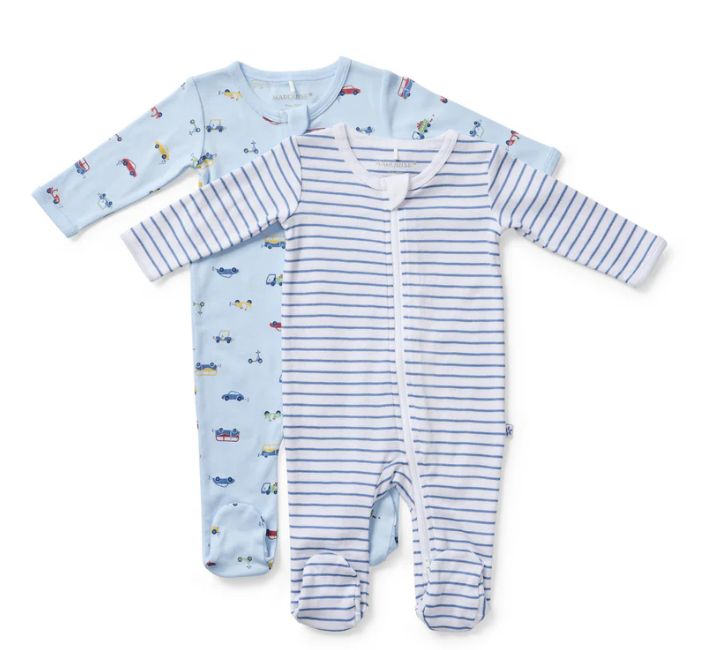 Zipsuit - 2pk On the Go Blue Stripe/Cars, Size: 000