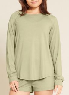 Long Sleeve - Goodnight Sleep Top Raglan - Boody, Colour: Sage, Size: XS