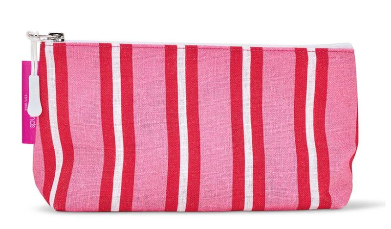 Cosmetic Bag - Red Pink Stripe Small