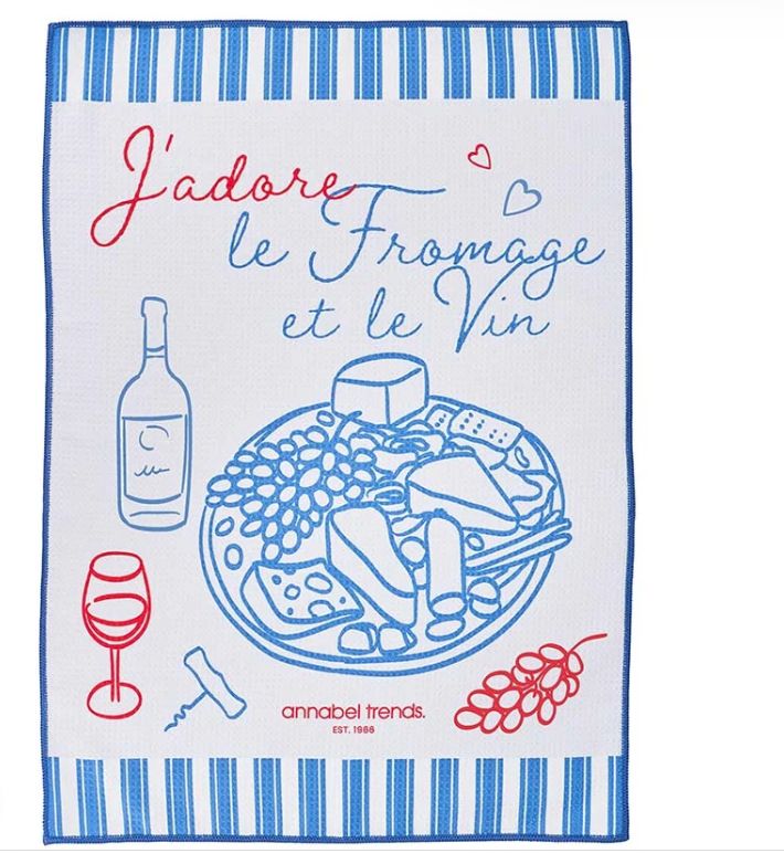 Tea Towel - Micro Fibre Waffle, Pattern: Cheese Plate