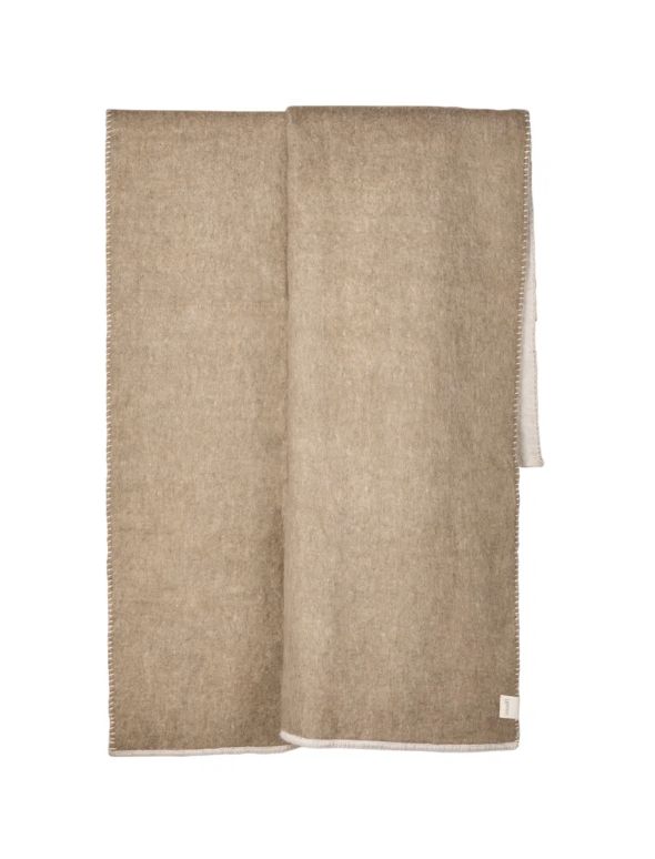 Throw - Wool blend Stitch Throw - 130x180cm, Name: Avalon - Natural