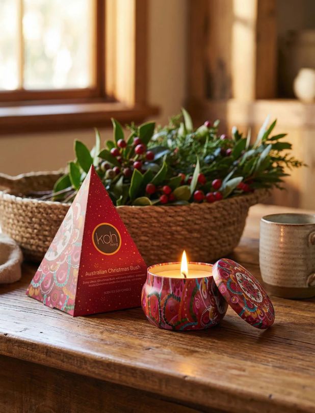 Candle - Aboriginal Scented Christmas Bush Tin - 125g