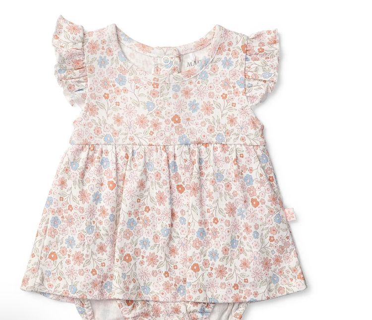 Bodysuit Dress - Shortsleeve Frill Neck - Pink, Size: 000