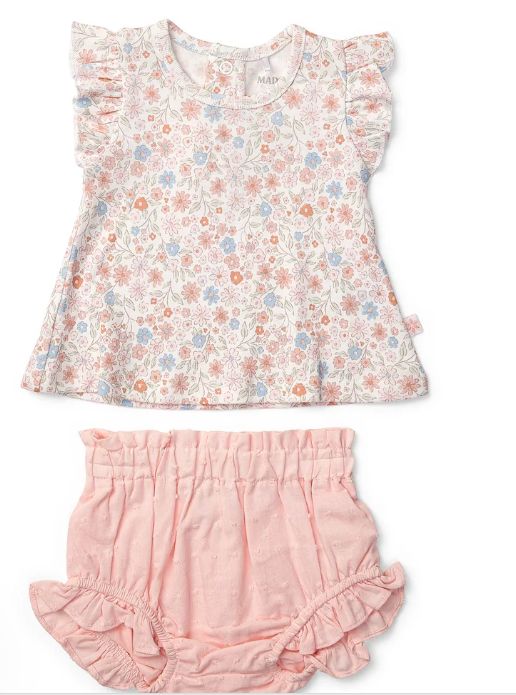 Bloomer Set - Sleeveless Frill Top &amp; Bloomer Pink, Size: 000