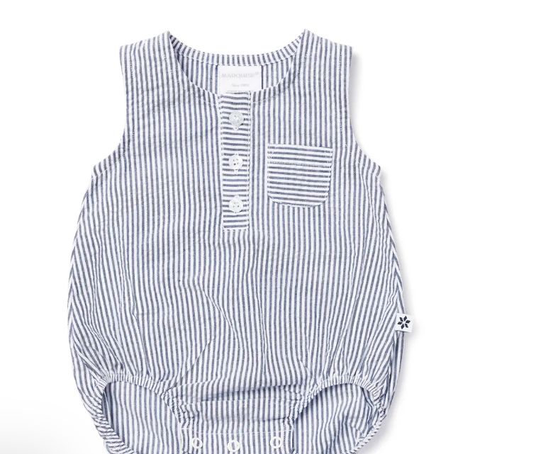 Bodysuit Sleeveless - Navy Stripe, Size: 000