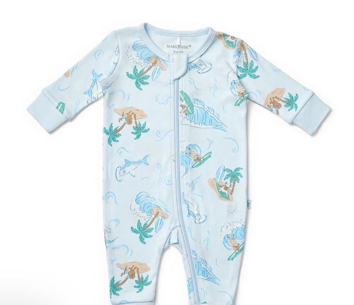 Zipsuit Longsleeve Footless - Summer Dogs, Size: 000