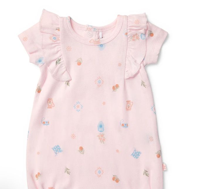 Romper - Shortsleeve Frill Pink, Size: 0000