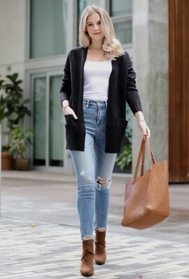 Long Sleeve Cardigan, Open Front