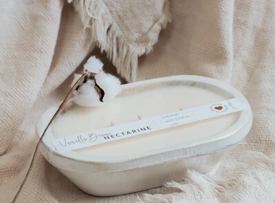Distressed White, Cozy Flannel 3 Wick Bowl Candle
