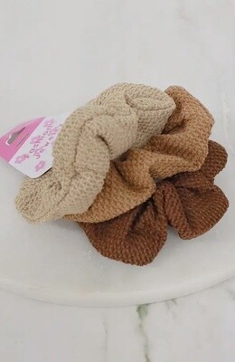 3-Pcs Dark Color Waffle Scrunchie