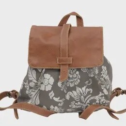 Flower &amp; Leather Backpack
