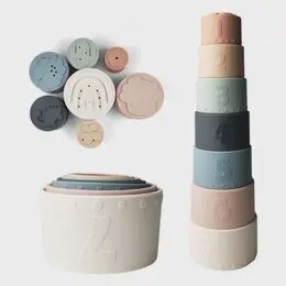 Large Soft Silicone Stacking Cups Toy