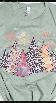 6 Trees Olive T-shirt