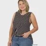 Plus Size Striped Knot Sleeveless Top
