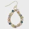 Pastel Pop Multi Bead Gold Teardrop Earrings