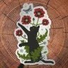 Sticker Matte - Cat &amp; Poppies