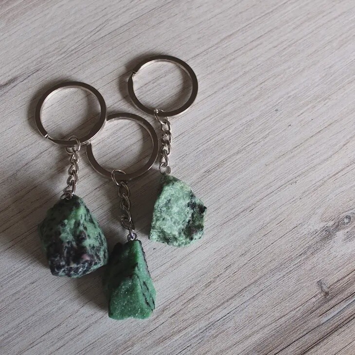Raw Crystal Keychain
