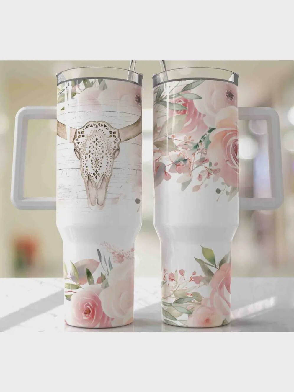 Cow Skull 40 oz Tumbler