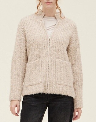 Plush knit zip jacket
