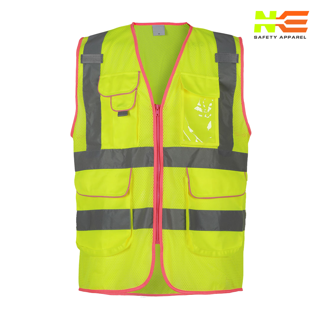 NKE Women’s HI-VIS Mesh Safety Vest – Pink Trim