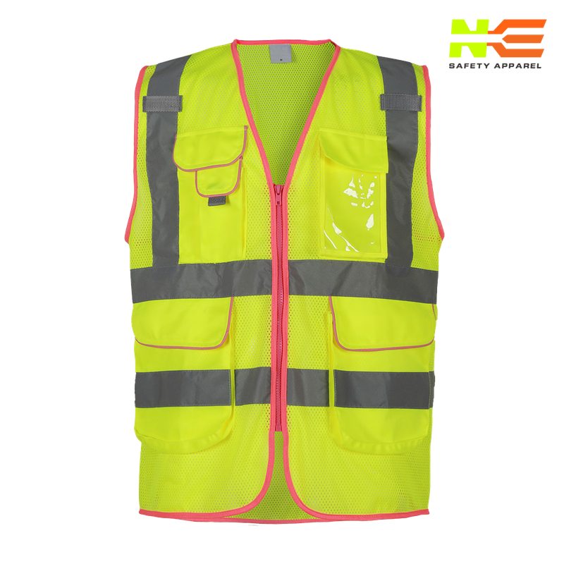 NKE Women’s HI-VIS Mesh Safety Vest – Pink Trim