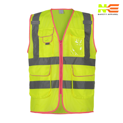 NKE Women’s HI-VIS Mesh Safety Vest – Pink Trim