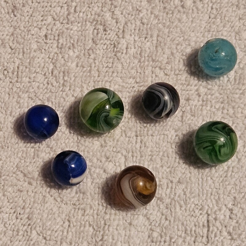 Slag Marbles 8 Various Colors