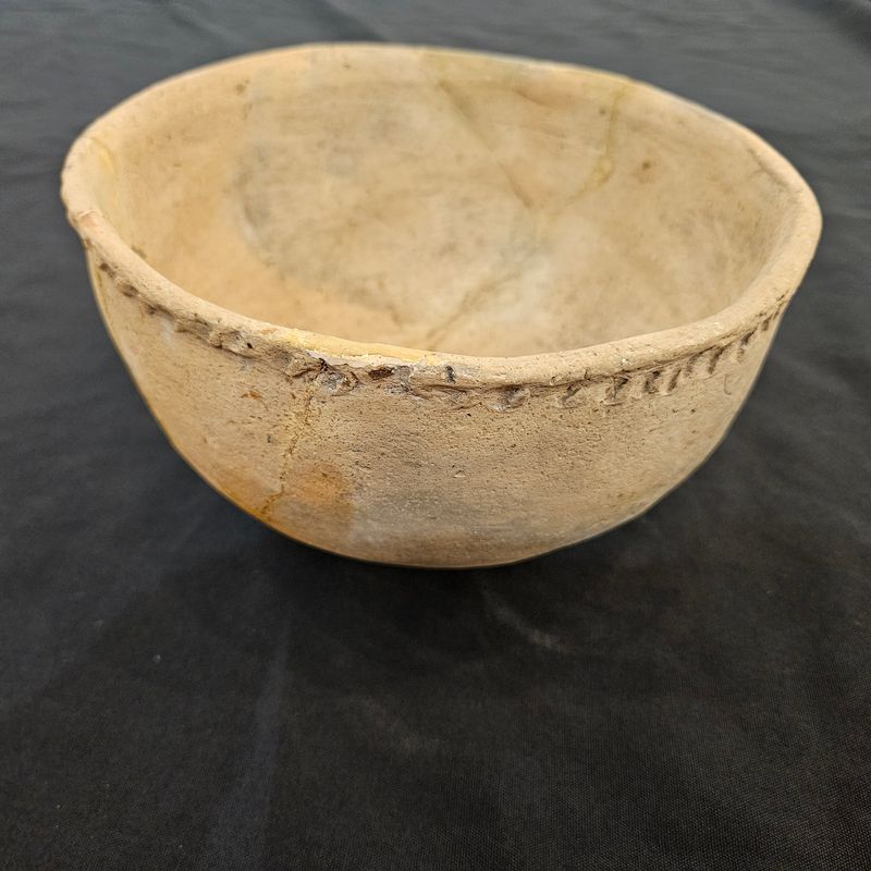 Mississippian Bowl Stamped Rim 7-1/2&quot; Ex/ Roy Hathcock