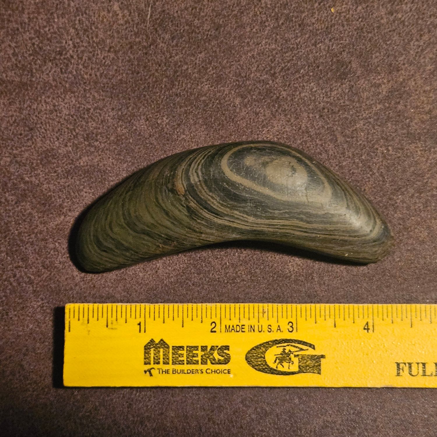 4-1/4&quot; Banded Green Slate Bannerstone Indiana