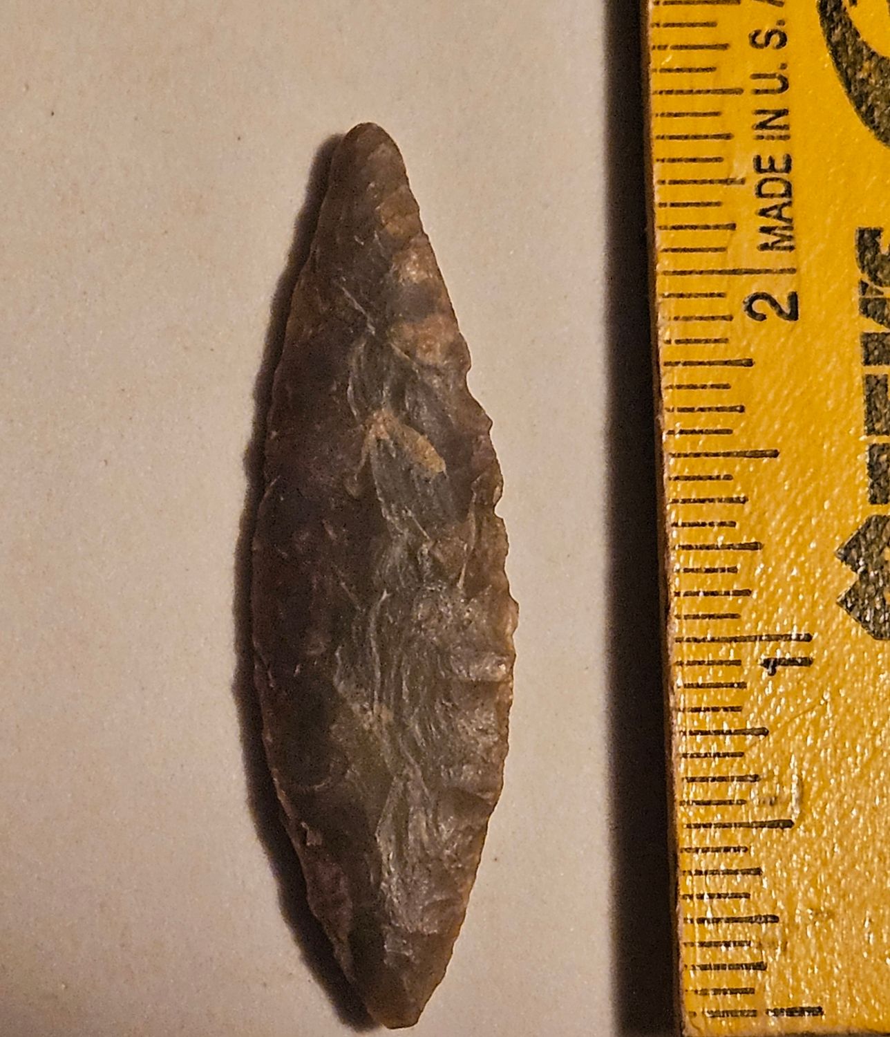 2-3/8" Neolithic Prehistoric Willow Leaf Bird Point Gem Quality Translucent