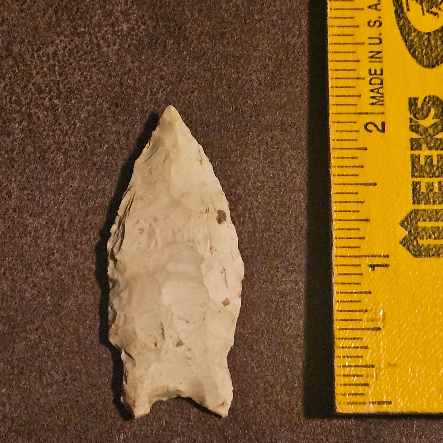 Authentic 2-1/4" Early Archaic  Jakie Stemmed Arrowhead Artifact Missouri